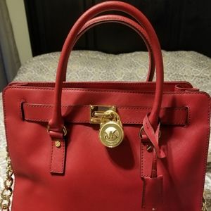 Michael Kors Red Large Hamilton Tote Bag